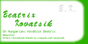 beatrix kovatsik business card