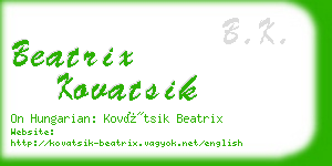 beatrix kovatsik business card